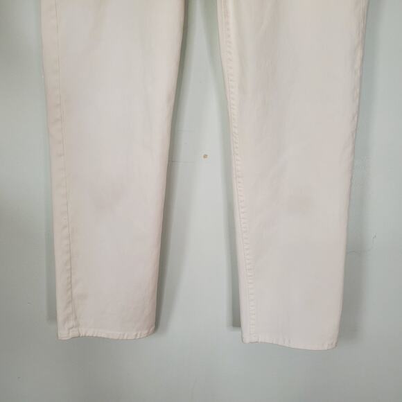 Mother The Dropout Straight Crop Jeans Glass Slipper Wash White Denim Size 27 - Picture 4 of 10